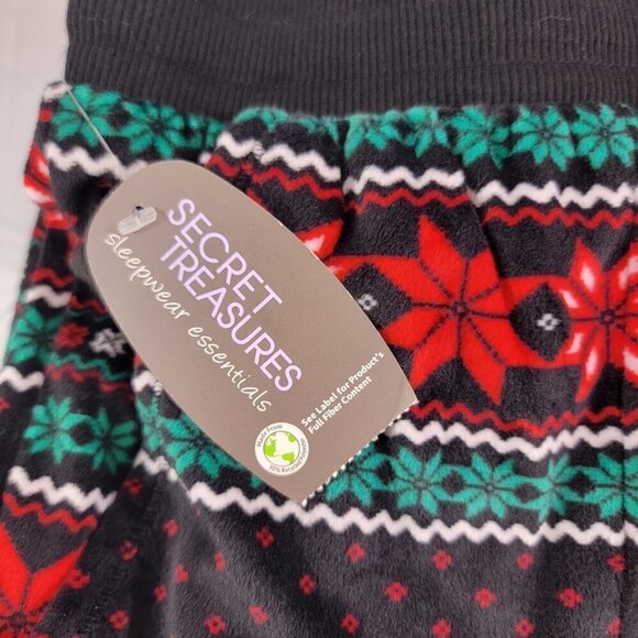 Secret Treasures Black Poinsettia Print Loungewear Joggers - Size Large NWT - Picture 13 of 14